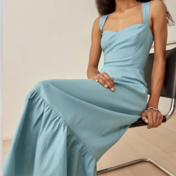 Reformation Light Blue Midi Dress - Picture 2 of 3